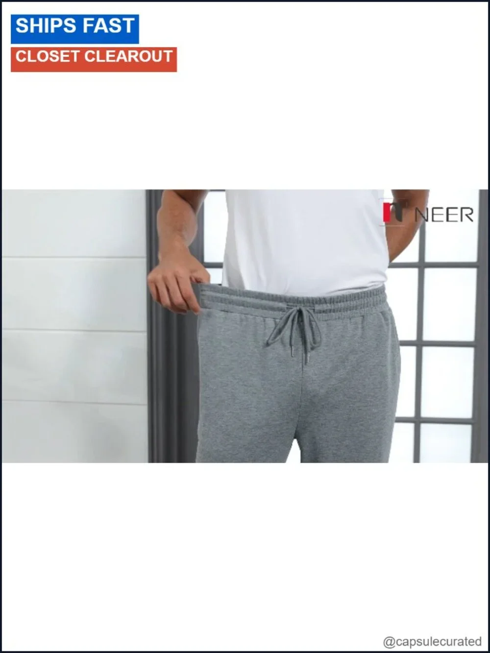 3 Pack Men's Lightweight Sweatpants Drawstring Pockets